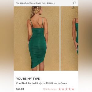 Oh Polly Your my Type Emerald Green Ruched Dress NWT Size 0